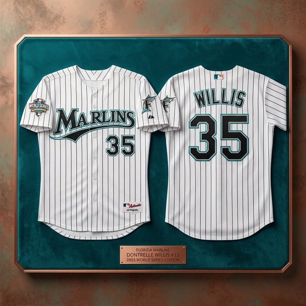 Vintage Y2K Florida Marlins Dontrelle Willis #35 Majestic Authentic Jersey Sz 44
